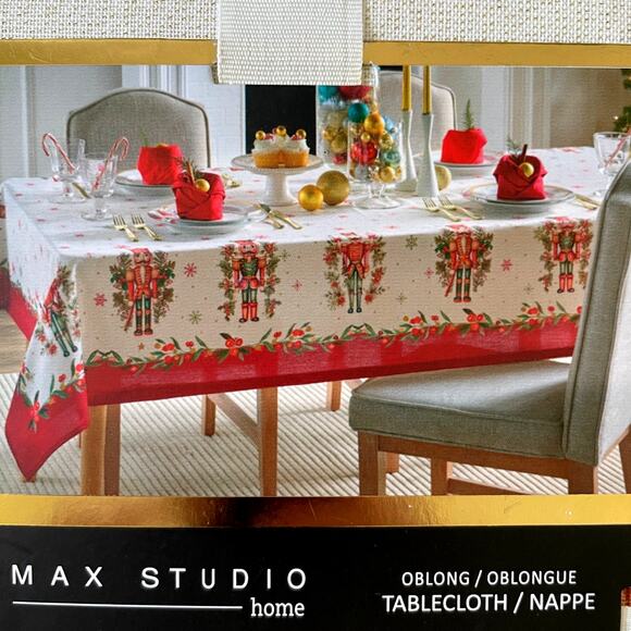 Max Studio Christmas Nutcracker 60x120 Holiday Tablecloth New - Picture 5 of 11